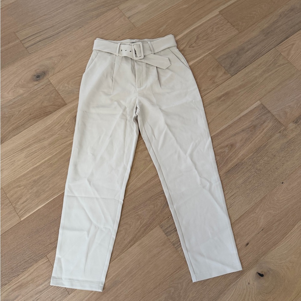 Vici Cream High-Waisted Pants